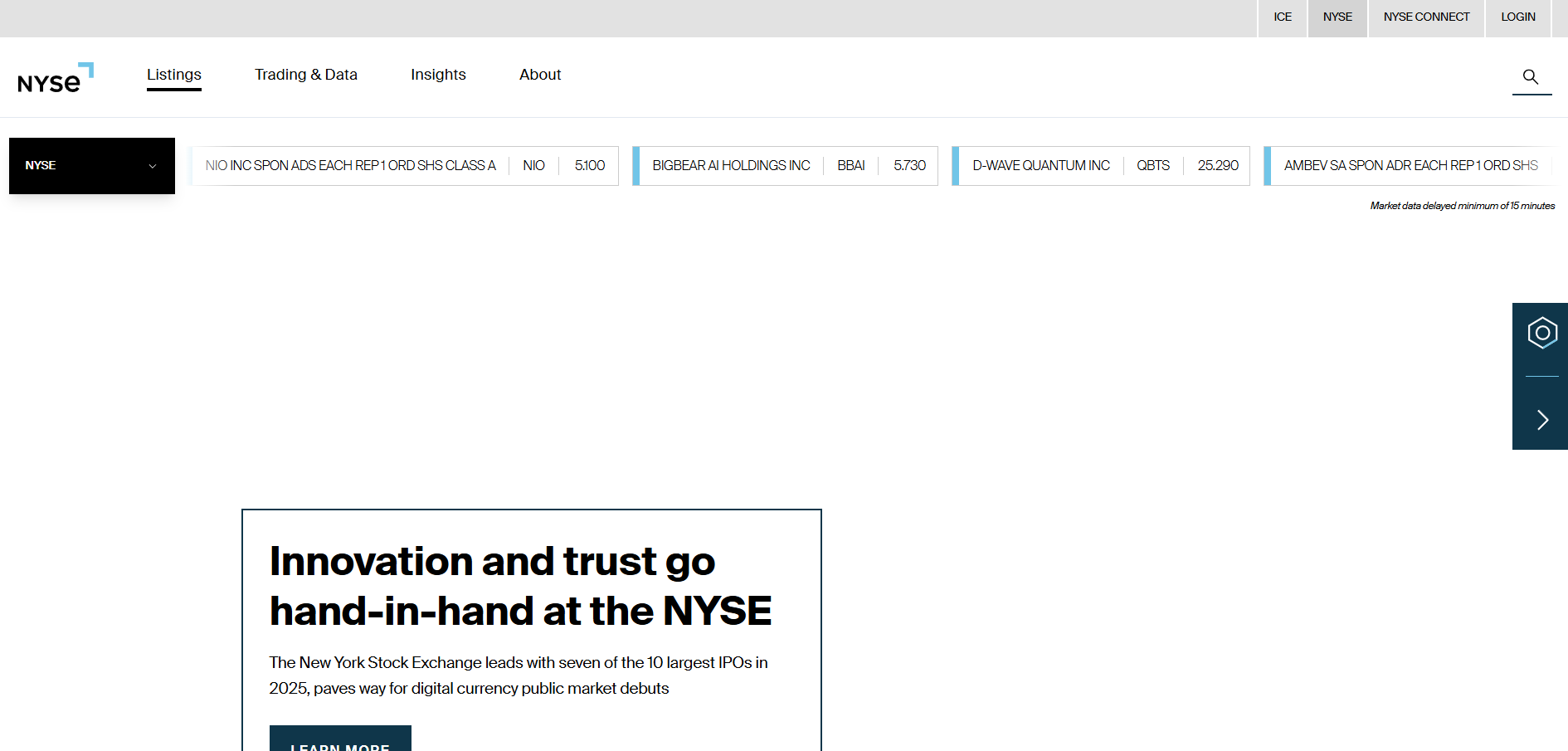 纽约证券交易所（NYSE）